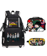 WM My Hero Academia Backpack Lunch Box Pencil Case Outdoor School Package H - $67.00 CAD