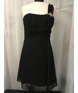 Jordan Fashions Women&#39;s Dress Black Chiffon One Shoulder Formal Dress Si... - $735.11 MXN
