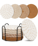Coasters for Drinks, Coasters Set of 4 - Color, 8 Pack Coaster Set, Boho... - $11.70