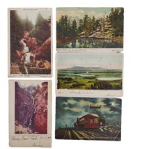 Set of 5 1907 Colorado Lithograph Postcards Pikes Peak Estes Park, Falls... - $29.03