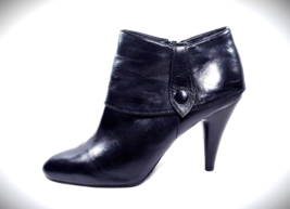 Women Heels Black Ankle Boot Size 8.5 NATURALIZER Leather New Wave Punk Rock - £31.96 GBP