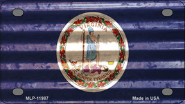 Virginia Corrugated Flag Novelty Mini Metal License Plate Tag - £11.72 GBP