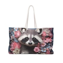 Personalised/Non-Personalised Weekender Bag, Raccoon, Large Weekender Bag, Beach - £39.08 GBP