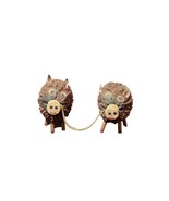 Walnut Pig shaped faux salt and pepper shaker set cork snoot less than 2... - $12.99