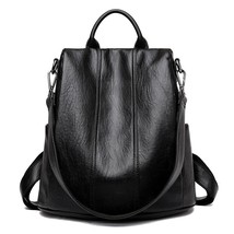 Women&#39;s Waterproof Leather Backpack 2022 Girls Shoulder Bags Multifunctional Lar - £53.44 GBP