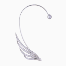 PAIR of Crystal Swan Wrap Cuff Earrings Silver - £9.03 GBP