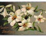Easter Greetings Star Of David Flowers Embossed Unused DB Postcard H27 - $4.04