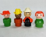 Lot of 4 Vintage Fisher Price Little People Wooden Body Plastic Head Fig... - $15.99