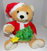 Animated Plush Santa Bear With Christmas Tree Sings Holly Jolly Christmas - £19.10 GBP