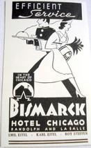 Advertisement From 1938 Ad Bismarck Hotel Chicago &quot;Efficent Service&quot; - £7.97 GBP