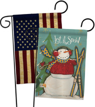 Let It Snow Snowman - Impressions Decorative USA Vintage - Applique Garden Flags - £24.81 GBP
