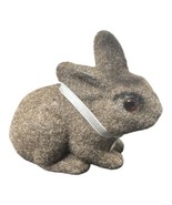 Vintage Flocked Brown Bunny Rabbit Coin Bank Easter Red/Brown Eye Easter... - $15.50 CAD