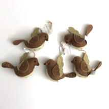 x5 Target Wondershop Fabric Dove Bird Ornament 2023 Brown - $12.87