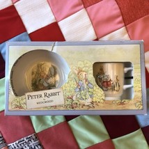 VTG 1991 Peter Rabbit by Wedgewood Boxed 2-pc Nursery Set Mug Cup Bowl England - £28.52 GBP