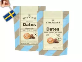 2 Packs Dave &amp; Jons Dadlar Cinnamon Bun 125g (4.40oz) | Swedish Kanelbul... - $12.53
