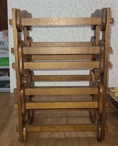 Wooden Wine Rack 1970&#39;s Holds 3 Bottles Unique Rustic  15&quot; tall - £18.91 GBP