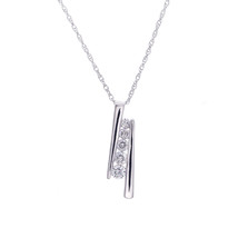 0.35 Carat Diamond Pendant Necklace 14K White Gold - £371.52 GBP