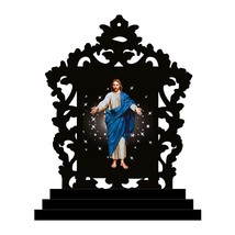 2 X Wood Jesus Crist Showpiece, 10x12x1 cm, Multicolour BEST QUALITY(PACK OF 2 ) - £32.14 GBP