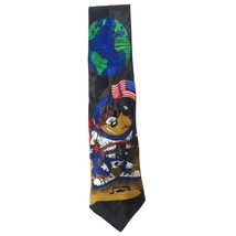 Vtg 1997 Looney Tunes Taz Astronaut Outer Space American Flag Novelty Necktie - £26.48 GBP