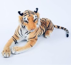 Toy Tiger Cat Large Plush Stuffed Animal Kitty Orange Black White-10x26I... - £94.07 GBP