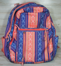 Vera Bradley Bright Serape Stripe 18&quot; Backpack Retired Pattern *STAINS* - £20.59 GBP