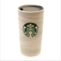 2020 Starbucks Ceramic Travel Tumbler Gray Swirl Marble 12oz Green Mermaid - £11.66 GBP
