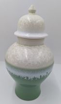 Portmeirion Jade Starfire by Julian Teed Britain Green & White Jar with Lid 12" image 3