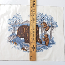 Bear with Cubs Quilting Craft Sewing Pillow Panel 14.25&quot; x12.5&quot; Cranston Vintage - £5.52 GBP