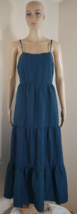 Lulus Magical Soiree Dark Teal Blue Sleeveless Tiered Maxi Dress Womens Small - £51.18 GBP