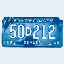 2003 United States Michigan Base Dealer License Plate 50D212 - $225.99 MXN