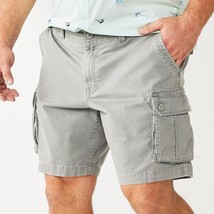 Sonoma Everyday Cargo Chino Shorts Mens 48 Big Tall Gray Cotton Stretch NEW - £19.28 GBP