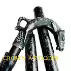 Designer Solid Silver eva Adam Head Vintage BLACK Wooden Walking Stick C... - €31,53 EUR