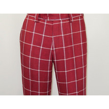 Men INSERCH premium Soft Cool Linen  2pc Walking Leisure suit 7098 Red Plaid image 7