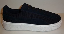 Puma Size 10 Basket Platform Ow Black Fabric Suede Sneakers New Womens Shoes - £81.20 GBP