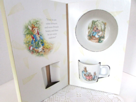 Wedgwood Children&#39;s Mealtime Set Cup Bowl Peter Rabbit Beatrix Potter - $18.76