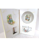 Wedgwood Children&#39;s Mealtime Set Cup Bowl Peter Rabbit Beatrix Potter - $352.19 MXN