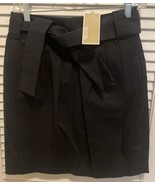 New Michael Kors Black Pleated Midi Skirt w/Belt Size 0 - $48.63 CAD