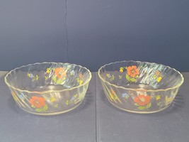 Narumi COOKMAMMY Cook Mammy Glass Bowls lot of 2 Made in Japan vintage used 6&quot; - £47.86 GBP