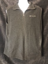 Columbia Fleece Vest Men&#39;s Full Zip Collared Gray Size L - £12.64 GBP