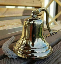 Nautical 5&#39;&#39; Vintage Brass Captain Ship Bell Maritime Wall Bracket Boat Decor - £33.81 GBP