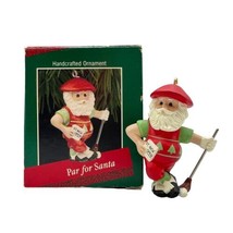 Hallmark Cards "Par for Santa" Handcrafted Christmas Golf Ornament 1988 Vintage - £6.84 GBP