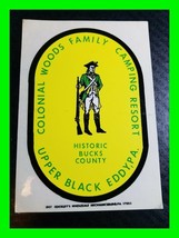 Original Vintage Genuine Camping Decal Colonial Woods Family Camping Resort Pa. - £12.01 GBP