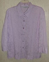Excellent Womens Sag Harbor Petite Lilac Floral Crinkle Shirt / Blouse Size Pxl - £18.30 GBP