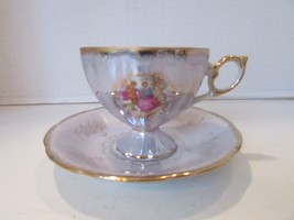 ROYAL CROWN CHINA 4660 TEACUP AND MATCHING SAUCER BLUE PEARLIZED COUPLE ... - $241.62 MXN