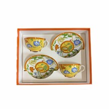 Hermes La Siesta Tea Cup and Saucer 2 set porcelain coffee yellow flower 040 - £447.46 GBP