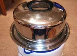 VTG Metal USA Made Cake Pie Holder Carrier Server Storage Locking Lid Shiny - $12.99