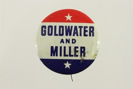 Vintage Political Campaign Metal Pinback Button GOLDWATER &amp; MILLER Green Duck - £7.04 GBP