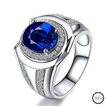 ring for men silver 925 and sapphire ring gemstone ring  sterling silver - $47.82