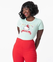 Hello Kitty x Unique Vintage Retro Santa Women&#39;s Graphic Tee (XL, 2X, 3X) NWT - £19.60 GBP