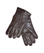 Brooks Brothers Brown Made in Italy Leather &amp; Cashmere Gloves, S Small 8... - $118.80